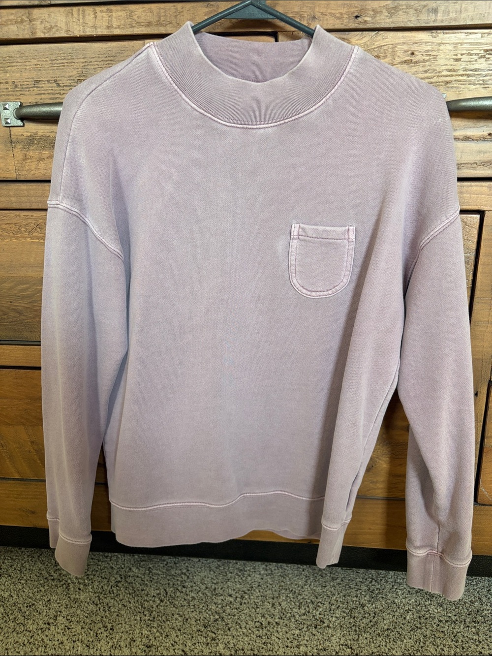 Madewell Lavender Mockneck Pocket Sweater - Casual Pullover